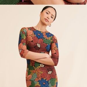 Farm Rio Stitched Flowers Bodycon Dress